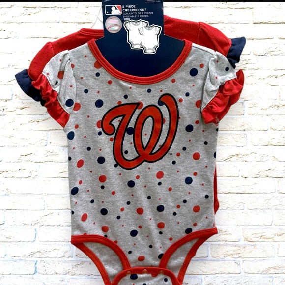 COPY - Washington Nationals Baby Creepers NWT - Set of 2 Onesies - Size 12 mont… - Picture 1 of 4